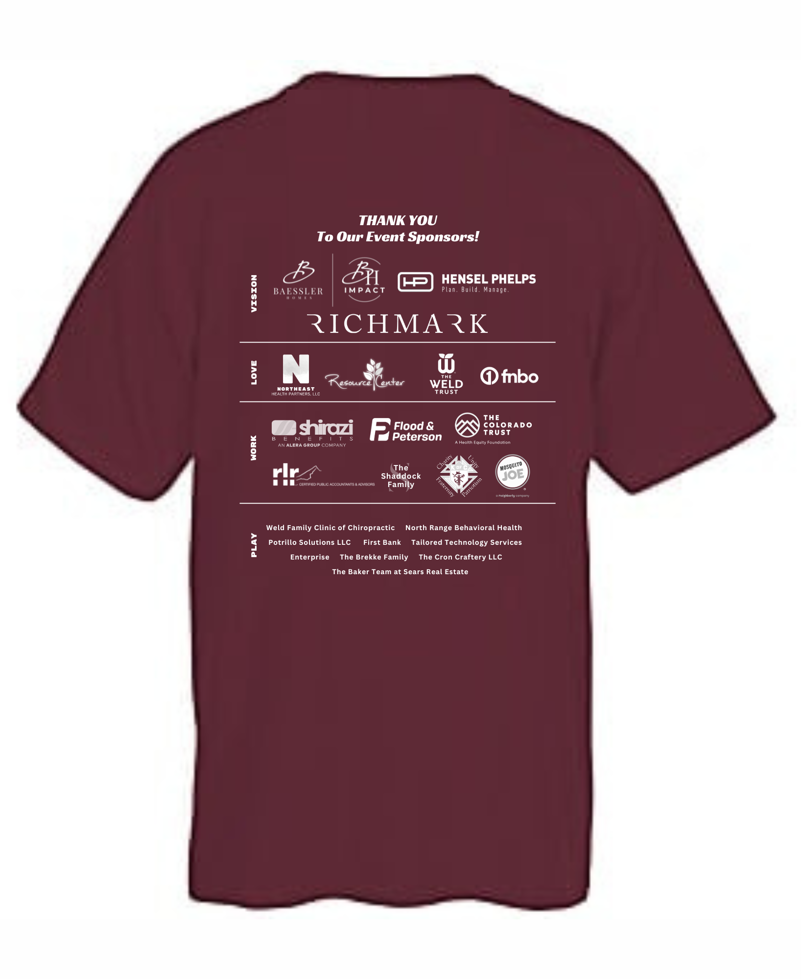 11th Annual 5K Shirt Back Design